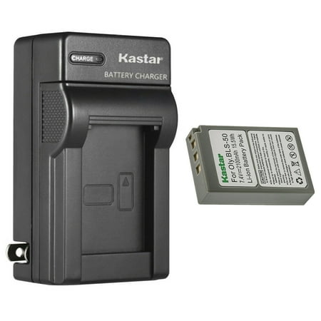 Kastar 1-Pack Battery and AC Wall Charger Replacement for Olympus BLS-50 PS-BLS50 BLS-5 PS-BLS5 Battery Olympus OM-D E-M10 E-M10 Mark II E-M10 Mark III E-M10 Mark IV OM SYSTEM OM-5 Camera