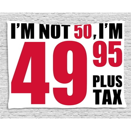 50th birthday decorations tapestry hilarious catchphrase age fifthy