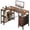 Rust Brown, variant on edx 47 Inch L Shaped Desk with Power Outlets, Computer Desk with 3 Drawers, Shelves, Monitor Stand, Corner Work, White