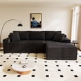 thumbnail image 4 of Dekaisok 105" Boneless Modular Sectional Sofa, Oversized L-Shaped Cloud Couch, No Assembly Required, Deep Seat Corduroy Living Room Sofa, Black (Right Facing Chaise), 4 of 9