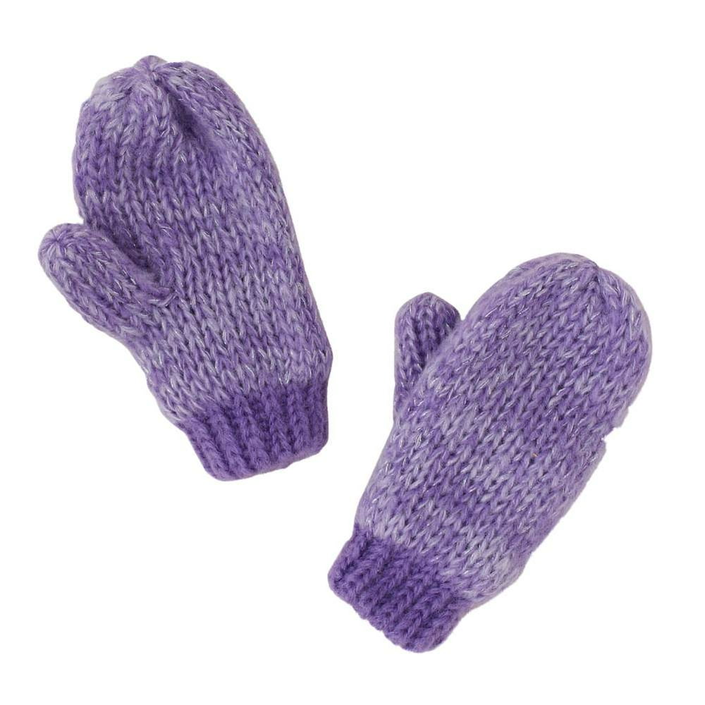 The Children's Place CP Infant Girls Purple Knit Mittens with Fleece