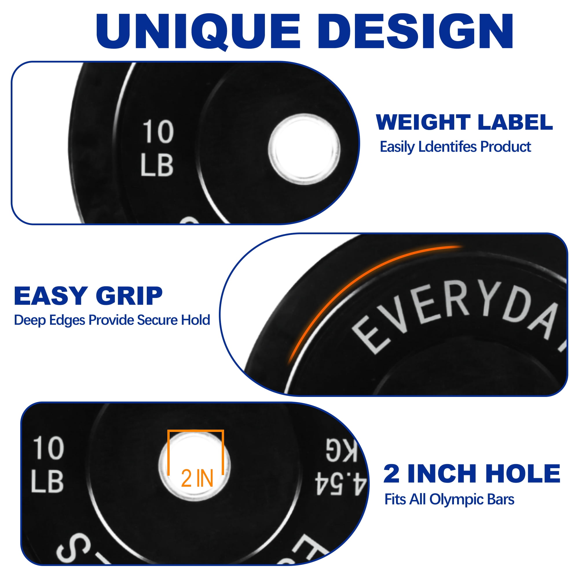 (3 pack) BalanceFrom Olympic Bumper Plate Weight Plate, 10 lbs Pair Black