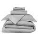 thumbnail image 1 of Juego de funda nórdica de 6 piezas, sábana ajustable de algodón con bolsillos profundos, funda nórdica con cremallera, 2 fundas de almohada geniales, 2 fundas de almohada - Queen, gris, 1 of 5