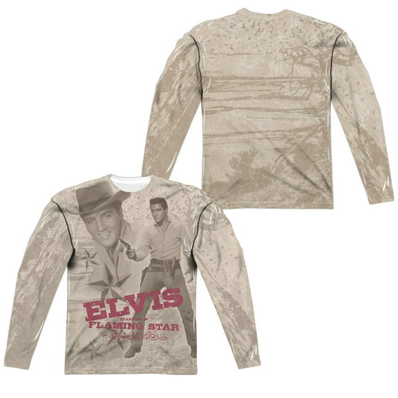 Elvis Presley - Flaming Star (Front/Back Print) - Regular Fit Long Sleeve Shirt - X-Large