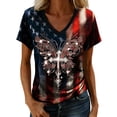 thumbnail image 3 of 250 Anniversary Usa Shirt Summer Tops for Women Graphic Tees Stylish Printed Short Sleeve Round Neck Comfortable Casual Daily Everyday Wear, 3 of 5