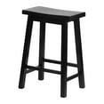thumbnail image 4 of PJ Wood Classic Saddle-Seat 24" Kitchen Counter Stools, Black (Set of 4), 4 of 11
