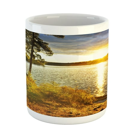 

Landscape Mug Sunset Dawn in the Forest over Lake of 2 Rivers Algonquin Park Ontario Canada Ceramic Coffee Mug Cup for Water Tea Drinks Yellow Blue 11oz