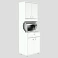 thumbnail image 3 of Inval Galley Laminate Kitchen Microwave Cabinet, Open Storage, White, 3 of 10