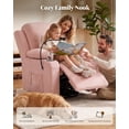 thumbnail image 6 of LAZZO Nursery Recliner Chair, Power 320° Swivel Chair with Remote, Cup Holder, Adjustable Armrest, Footrest, Pink, 6 of 8