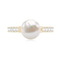 thumbnail image 5 of Rosec Jewels Cultured Freshwater Pearl Diamond Engagement Ring 7 Carat - Pearl Solitaire Ring for Women - AAA Quality, 14K Yellow Gold, US 8.00, 5 of 9