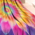 thumbnail image 3 of Rainbow Tie Dye Floral Pattern Blanket,Comfortable Soft Flannel Throw Blanket,All Season,Warm Lightweight Blankets for Sofa Bed Couch Living Room Chair,30"x40", 3 of 4