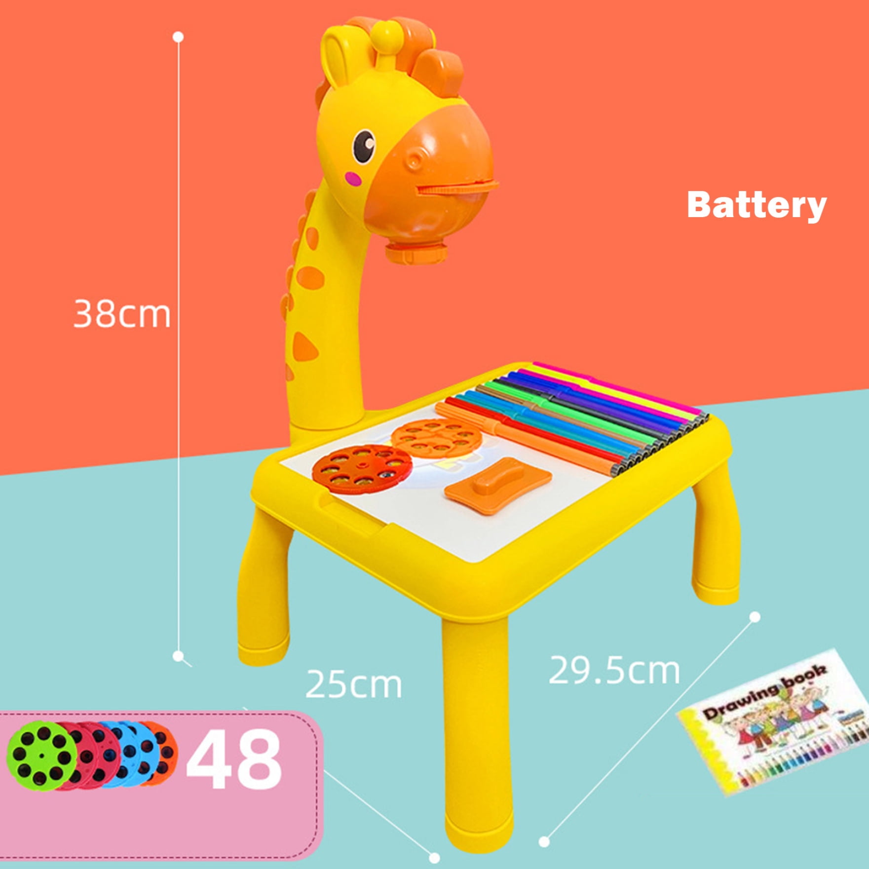 Ringshlar Kids Drawing Desk with Projector Educational Toys with ...