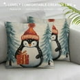 thumbnail image 3 of COMIO  Christmas Pillow Covers Snowman Penguin Throw Pillow Covers Xmas Winter Pillowcase Home Decor Living Room House Decorative Cushion Case for Sofa Couch, 3 of 5