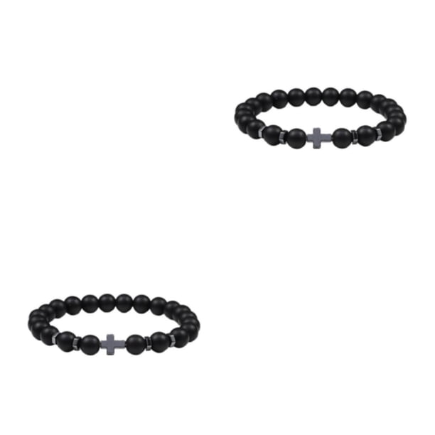 Minnieouse Pulseras de cuentas de piedra redonda natural Joyería resistente al desgaste Cuerda elástica de ojo de moda para fiesta Tipo 1 2Conjunto