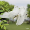 thumbnail image 1 of 12 piezas de pájaros de plumas artificiales Cola modelo de pájaros de amor blancos, 1 of 8