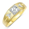 thumbnail image 3 of RYLOS Yellow Gold Plated Silver Designer Men's Ring embellished with exquisite Diamonds. Explore our exclusive collection of Men's Silver Rings,  Size 6, 3 of 5
