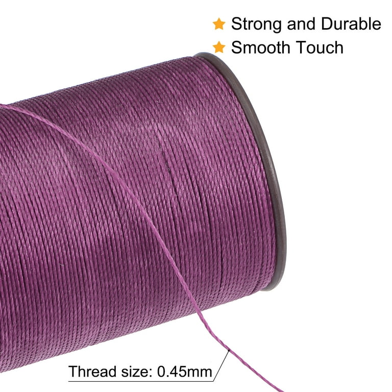 2 Pack Thin Waxed Thread 175 Yards 0.45mm Polyester String Cord for Machine  Sewing Hand Quilting Weaving, Violet