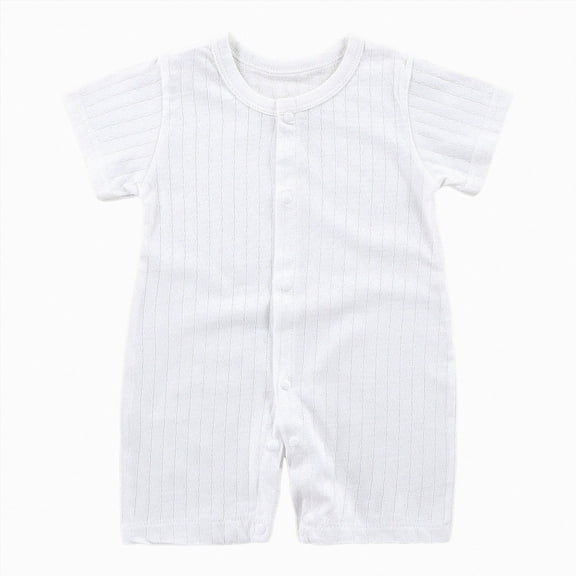 BOBOGOJP Newborn Baby Unisex Cotton Romper Jumpsuit Outfits Infant Boys Girls Soft Cute Bodysuit Clothes for Toddler Kids White for Size 12-18 Months