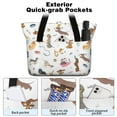 thumbnail image 2 of Tote Bag for Women - Cartoon Dachshund Shoulder Bag - Large Utility Work Duffle Bag with Zipper Handbag for Travel, Work, Sprots, 2 of 5