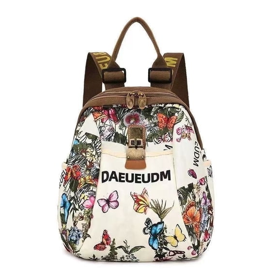Butterfly Flower Fashion Tote Backpack Floral Travel Laptop Multiple Bag Hiking Camping Daypack For Women
