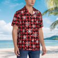 thumbnail image 3 of Fotbe Buffalo Plaid Snowflakes Camisa Hawaiana para Hombre Unisex – Camisa Casual de Verano con Botones de Manga Corta de Algodón y Lino,Small, 3 of 7