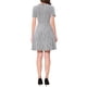 thumbnail image 3 of Vestido de tweed a cuadros INSPIRE CHIC para mujer, con cuello redondo, manga corta, estilo A-line, vestido mini vintage XL negro, 3 of 6