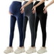 thumbnail image 1 of Amzcrzy 3PC Leggings premamá color liso por encima de la barriga clásicos largo completo cómodos suaves yoga ejercicio informal S-XL Negro, 1 of 8