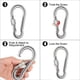 thumbnail image 3 of 6 clips de mosquetón de bloqueo, mosquetón de bloqueo de gancho de resorte de acero inoxidable resistente - clip de mosquetón de tornillo de pulgar de acero inoxidable premium 304, 3 of 5