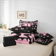 thumbnail image 6 of jejeloiu Personalized Letter P Bedding Comforter Set 7 Pieces,Monogrammed Theme Full Bedding Set,Ribbon Bow Knot Fitted Flat ,Ultra Soft Bedroom Decor Reversible, 6 of 8