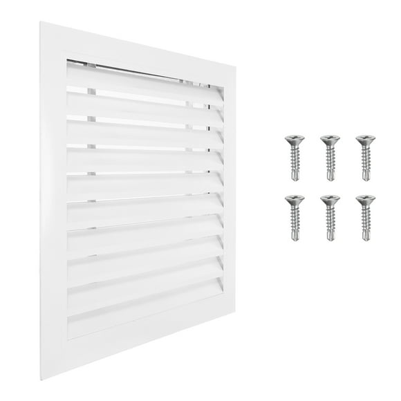 Uxcell 18x18 Inch Gable Vent, 1PCS Aluminum Alloy Wall Shed Vents with Strainer, White
