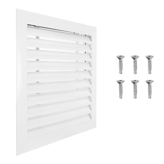 Uxcell Évent Gable 18x18 Pouces, 1PCS Évent Mural en Alliage d'Aluminium avec Passoire, Blanc