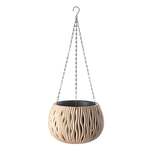 EIMELI Hanging Planters Platics Flowerpot For Plants Indoor With Iron Chain Rattan Hanging Basket