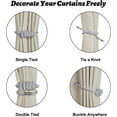 thumbnail image 2 of BEL AVENIR Magnetic Curtain Clip 4Pieces Silver Braided Buckle Rope, 2 of 6