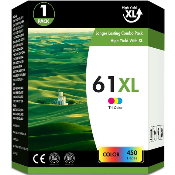 61XL Ink Cartridges Tri-color for Printer 61 Ink Cartridge Compatible for HP 61 Ink Cartridge Combo Pack Work with HP Envyw 4500 4501 Deskjet 2541 1-Pack