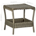 thumbnail image 5 of Mesa de patio VidaXL cuadrada con estructura de poliratán marrón, 5 of 5