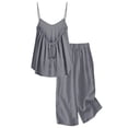 thumbnail image 5 of mgoYE Cotton Linen Set for Girls 2 Piece Outfits Spaghetti Strap Tank Tops Matching Wide Leg Pants Kids Summer Lounge Sets Size 3-14 T Size 9-10 Years, 5 of 5