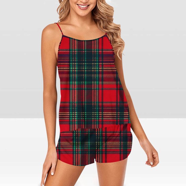Puntoco Conjunto de pijama cómodo para mujer, pantalones cortos sin mangas para mujer, ropa de hogar transpirable y cómoda, conjunto de pijama