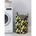 thumbnail image 3 of Colorful Laundry Bag, Polygonal Pattern with Triangle Shapes Futuristic Inspirations Repetitive Simple, Basket with Handles Drawstring Closure for Laundromats, 13" x 19", Multicolor, by Ambesonne, 3 of 4