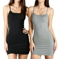 thumbnail image 1 of SHEOWO Women & Juniors Solid Plain Spaghetti Strap Camisole Mini Dress Tank Top, 1 of 4
