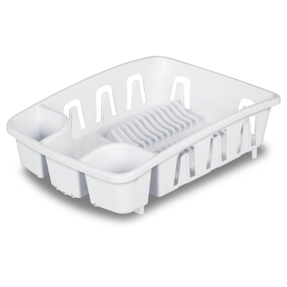 Sterilite Drain Rack with Inclined Drainboard and Dish Rack 06228006