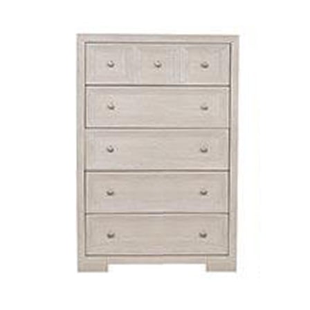Kizie Tall Dresser Chest, 5 Drawers, Bronze, Beige Solid Wood, 38 Inch