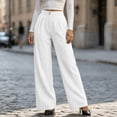 thumbnail image 4 of cocolona Womens Winer Casual Loose Corduroy Pants Elastic Waist Straight Wide Leg Travel Lounge Pants with Pockets, 4 of 5