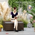 thumbnail image 6 of Outsunny Storage Bench Rattan Wicker Garden Deck Box Bin with Interior Waterproof Bag and Comfy Cushion, Gray, 6 of 9