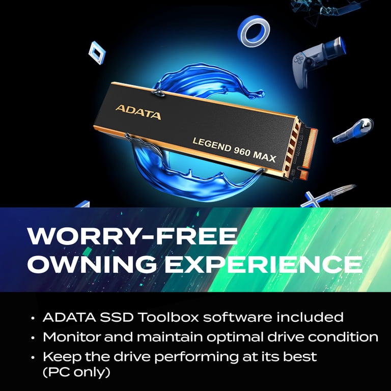 ADATA 4TB SSD Legend 960 Max with Heatsink PCIe Gen4x4 NVMe M.2