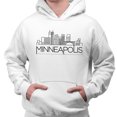 thumbnail image 2 of Skyline Minneapolis Minnesota Hoodie Sweatshirt Unisex Large White, 2 of 5