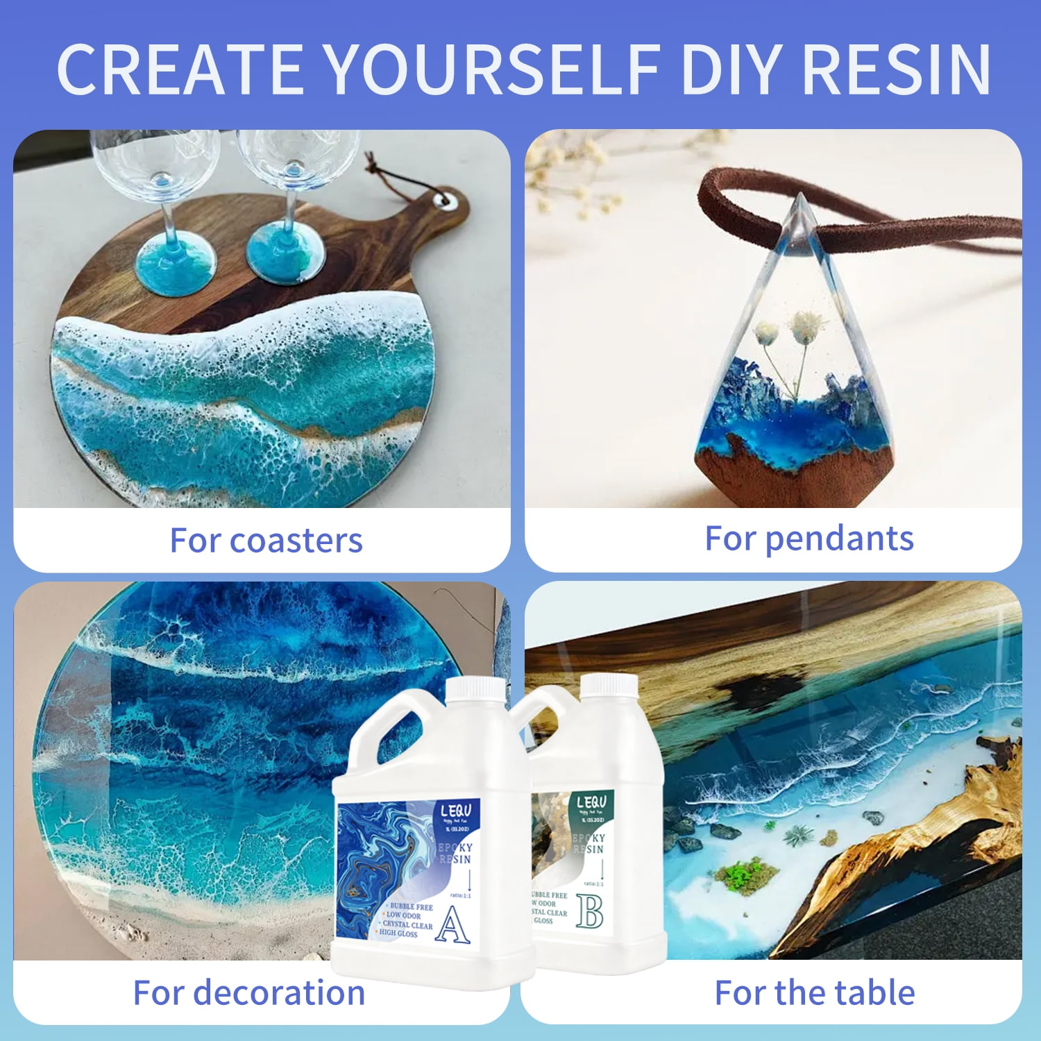 LEQU Resin Epoxy Adhesive, 35.2 oz, 2 Pieces