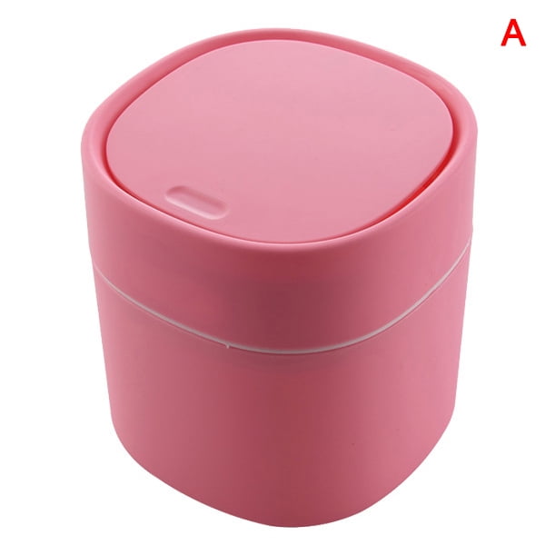 Alexsix Mini Trash Can Desktop Trash Bin with Lid Small Tiny Countertop