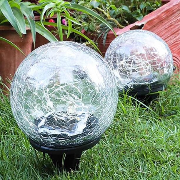 Globos solares Luces Decoración de jardín al aire libre Bolas solares Luces solares de vidrio craquelado