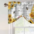 thumbnail image 4 of Gnomes Tie Up Valance Curtains for Windows, Kitchen Curtains Window Treatments, Vintage Yellow Sunflower Summer Bee Grey Plaid Short Window Shades Valances for Bedroom Bathroom Cafe 42"x12", 4 of 8