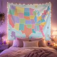 thumbnail image 2 of United Representing Ocean With Contiguous Illustrated Flat, Mystical Fantasy for Space Lovers, Wall Decor, Valentine's Day Gift, Tapestry Wall Hanging for Dorm and Living Room, 2 of 7
